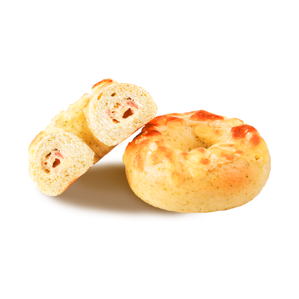 Gylden og sprø potetbaconbagel